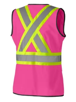 Hi-Vis Work Wear Pioneer Women's Solid Tricot Tear-Away Safety Vest | XS-2XL