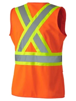 Hi-Vis Work Wear Pioneer Women's Solid Tricot Tear-Away Safety Vest | XS-2XL