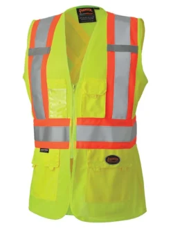 Hi-Vis Work Wear Pioneer Women's Solid Tricot Tear-Away Safety Vest | XS-2XL