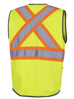 Hi-Vis Work Wear Pioneer Hi Viz Zipper Front Safety Vest | Sizes XS - 5XL
