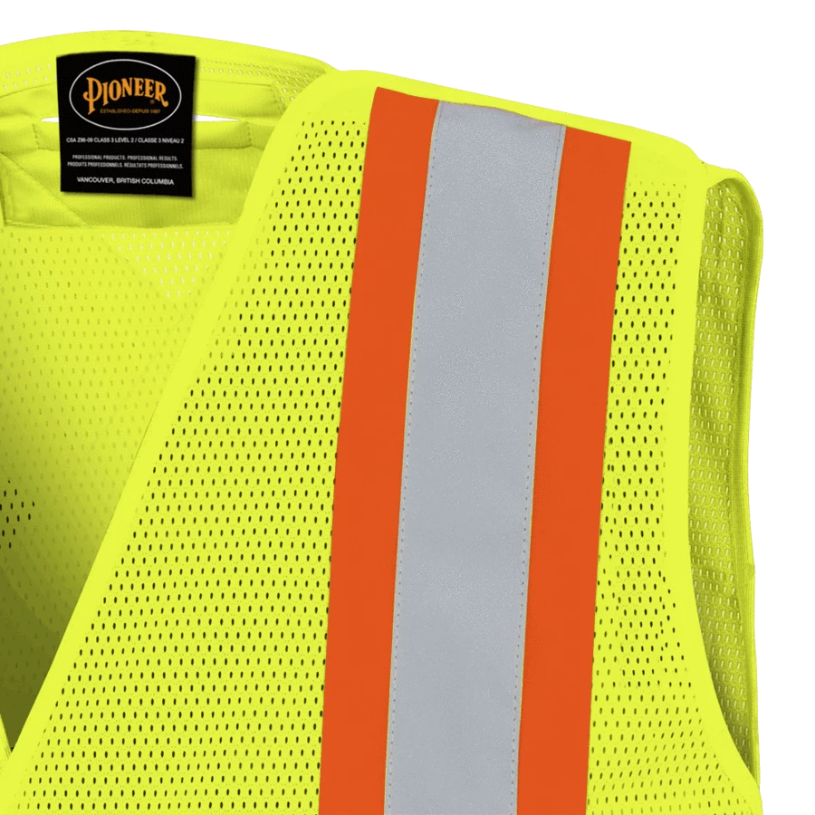 Hi-Vis Work Wear Pioneer Hi Viz Safety Tear-Away Poly Mesh Vest - One Size Fits Most 9 Hi-Vis Work Wear Pioneer Hi Viz Safety Tear-Away Poly Mesh Vest - One Size Fits Most