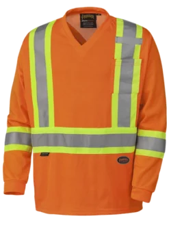 Hi-Vis Work Wear Pioneer Hi Viz Safety Long-Sleeved Shirt | Micro Mesh | Sizes Small - 5XL