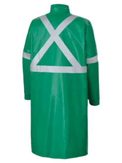 Flame Resistant Work Wear Ranpro CA-43® FR Chemical/Acid Resistant Long Safety Coat - PVC/Poly | Green | Sizes Small - 3XL