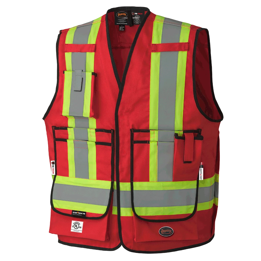 Flame Resistant Work Wear Pioneer FR-TECH® 88/12 FR/ARC Rated Surveyor's Safety Vest 7 Oz | Sizes S - 4XL 3 Flame Resistant Work Wear Pioneer FR-TECH® 88/12 FR/ARC Rated Surveyor's Safety Vest 7 Oz | Sizes S - 4XL
