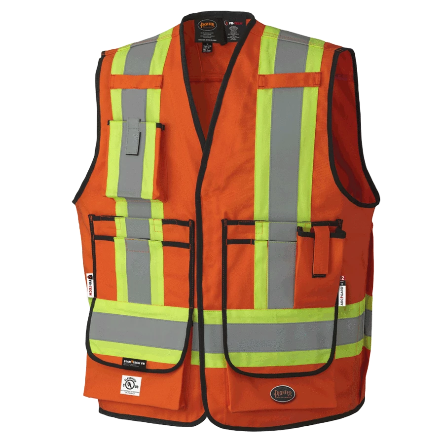 Flame Resistant Work Wear Pioneer FR-TECH® 88/12 FR/ARC Rated Surveyor's Safety Vest 7 Oz | Sizes S - 4XL 9 Flame Resistant Work Wear Pioneer FR-TECH® 88/12 FR/ARC Rated Surveyor's Safety Vest 7 Oz | Sizes S - 4XL