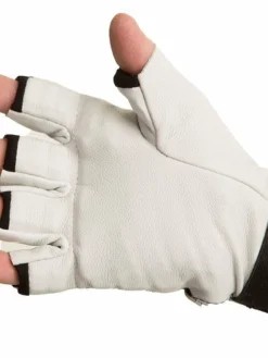 Impacto Anti-Vibration Pearl Leather Series Half Finger Glove With Air Glove® Technology Work Gloves