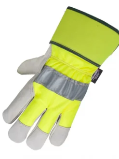 Horizon Hi-Vis Cowhide Thinsulate Lined Winter Gloves | Yellow | Pack Of 6 Pairs Work Gloves