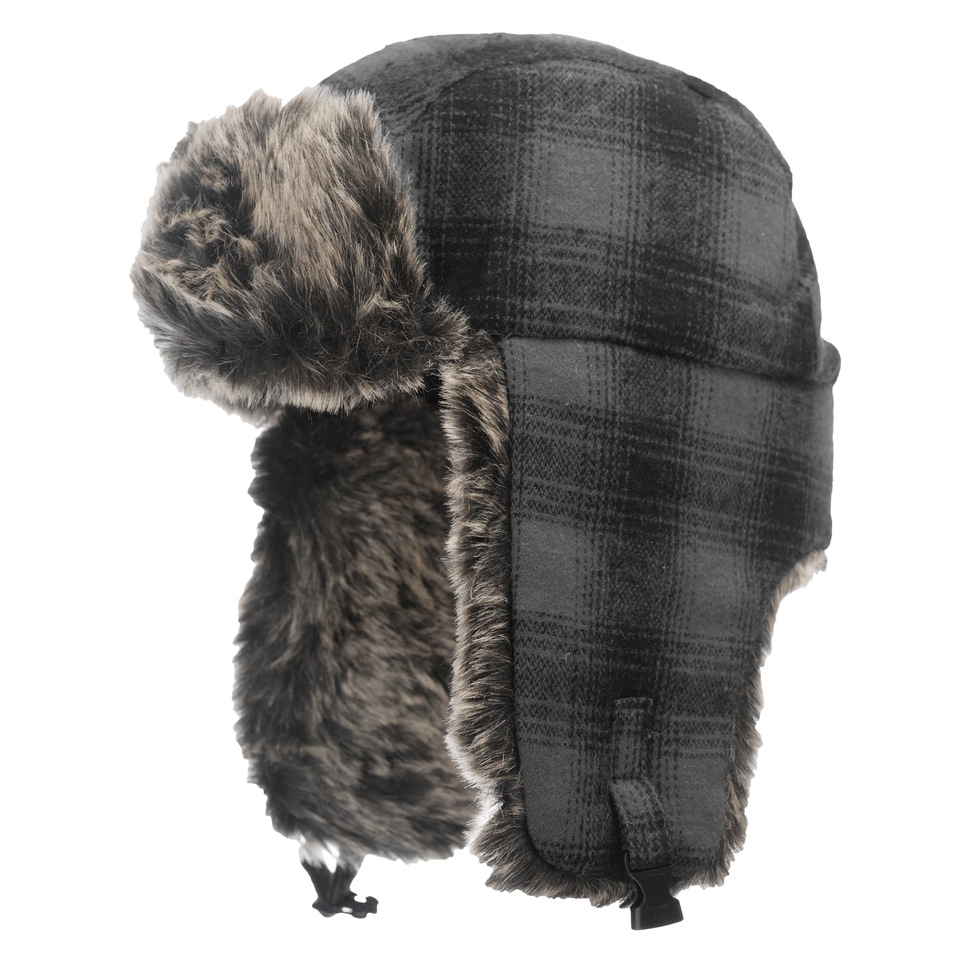 Tough Duck Classic Plaid Aviator Hat | Grey-Black Plaid Work Hats 3 Tough Duck Classic Plaid Aviator Hat | Grey-Black Plaid Work Hats