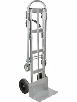 Kleton Material Handling Facility Equipment Convertible Aluminum Hand Truck - Flat Free Wheels - 800 Lbs Capacity