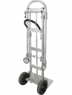 Kleton Material Handling Facility Equipment Convertible Aluminum Hand Truck - Flat Free Wheels - 800 Lbs Capacity