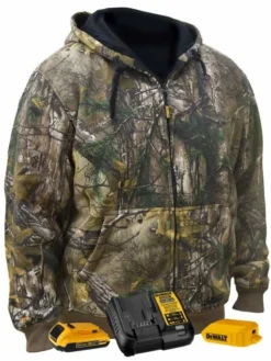 DeWalt Workwear DEWALT® Men's Heated Realtree Xtra® Camouflage Hoodie Sweatshirt Kitted With Battery | Sizes S - 3XL Work Wear