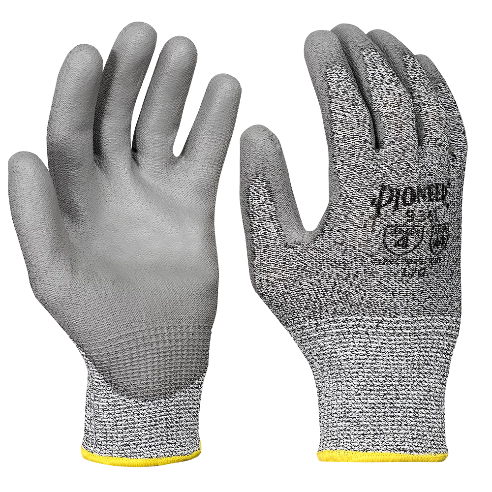 Work Gloves Pioneer 5361 Cut-Resistant Composite Filament Glove W/ Polyurethane Palm & Fingers (Cut Level 4) 3 Work Gloves Pioneer 5361 Cut-Resistant Composite Filament Glove W/ Polyurethane Palm & Fingers (Cut Level 4)