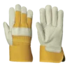Pioneer 531 Premium Rubberized Cuff One-Piece Palm Cowgrain Gloves (Outside Elastic) | Pack Of 12 Pairs Work Gloves