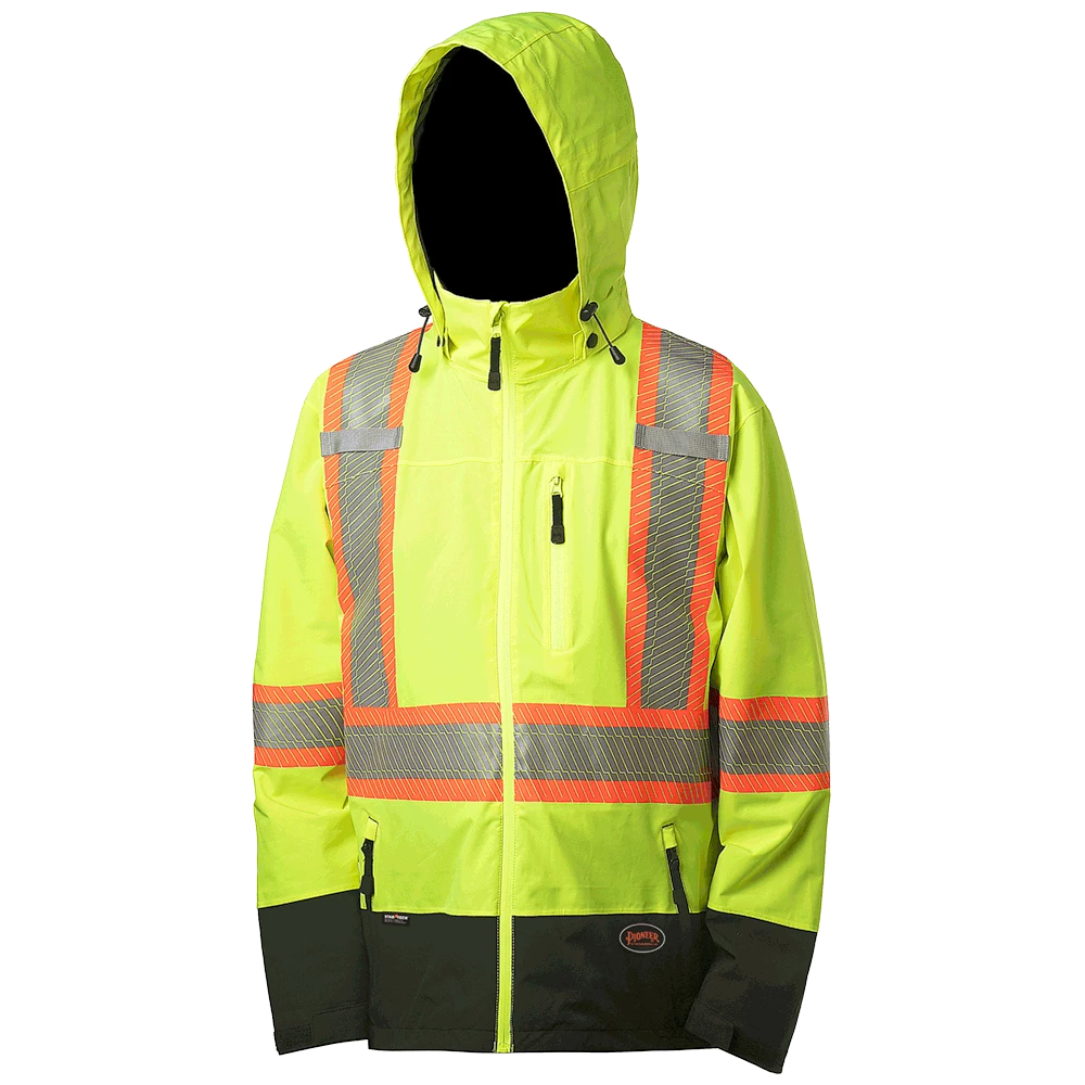 Pioneer Hi Vis Softshell Waterproof/Breathable Prem Safety Jacket | S-4XL Hi-Vis Work Wear 3 Pioneer Hi Vis Softshell Waterproof/Breathable Prem Safety Jacket | S-4XL Hi-Vis Work Wear