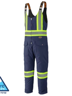 Pioneer Insulated Hi Vis Quilted Cotton Duck Bib Overall | S-4XL Hi-Vis Work Wear