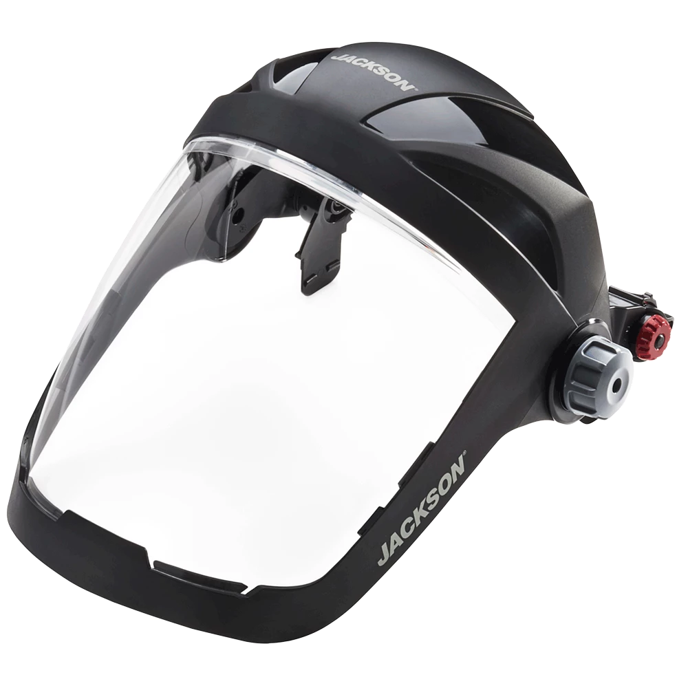 Jackson Safety Personal Protective Equipment Jackson Quad 500® Series Hard Hat Mountable Complete Faceshield With 370 Speed Dial™ Ratchet Adjustment - Clear 3 Jackson Safety Personal Protective Equipment Jackson Quad 500® Series Hard Hat Mountable Complete Faceshield With 370 Speed Dial™ Ratchet Adjustment - Clear