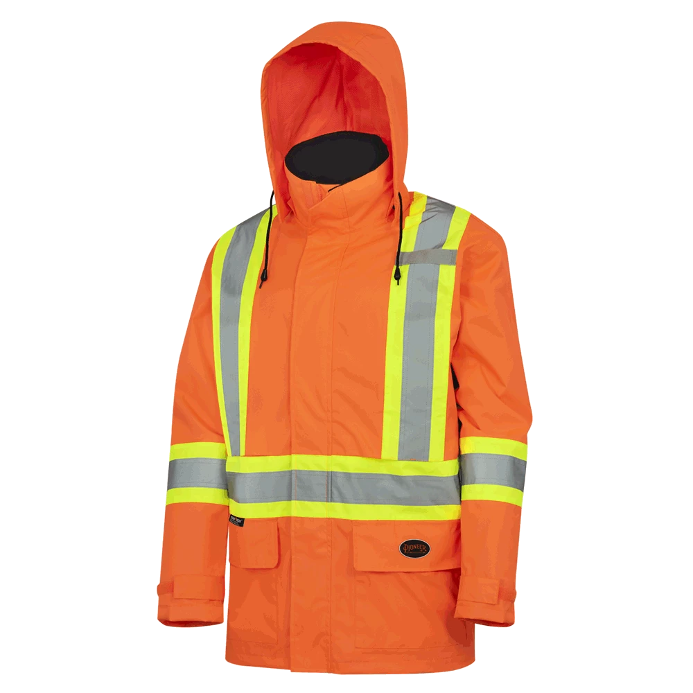 Hi-Vis Work Wear Pioneer 150D Waterproof Hi Vis Rain Jacket | XS-5XL 3 Hi-Vis Work Wear Pioneer 150D Waterproof Hi Vis Rain Jacket | XS-5XL