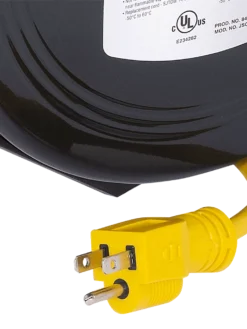 Lighting Startech Steel Retractable Extension Cord Reel - SJTW 14/3 - Triple Outlet - 30 Ft Length