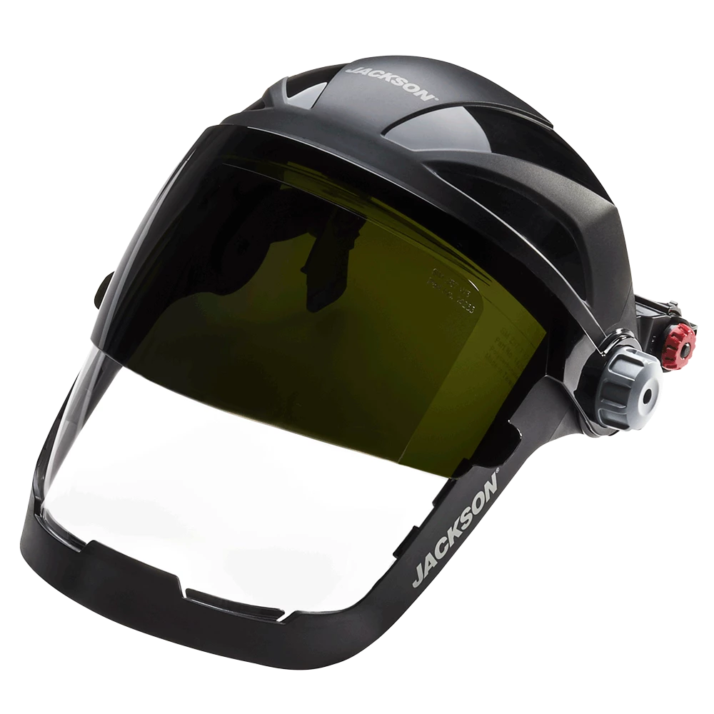 Jackson Safety Personal Protective Equipment Jackson Quad 500® Series Hard Hat Mountable Complete Faceshield With 370 Speed Dial™ Ratchet Adjustment - Clear With Flip-Up Shade 8 Window 3 Jackson Safety Personal Protective Equipment Jackson Quad 500® Series Hard Hat Mountable Complete Faceshield With 370 Speed Dial™ Ratchet Adjustment - Clear With Flip-Up Shade 8 Window