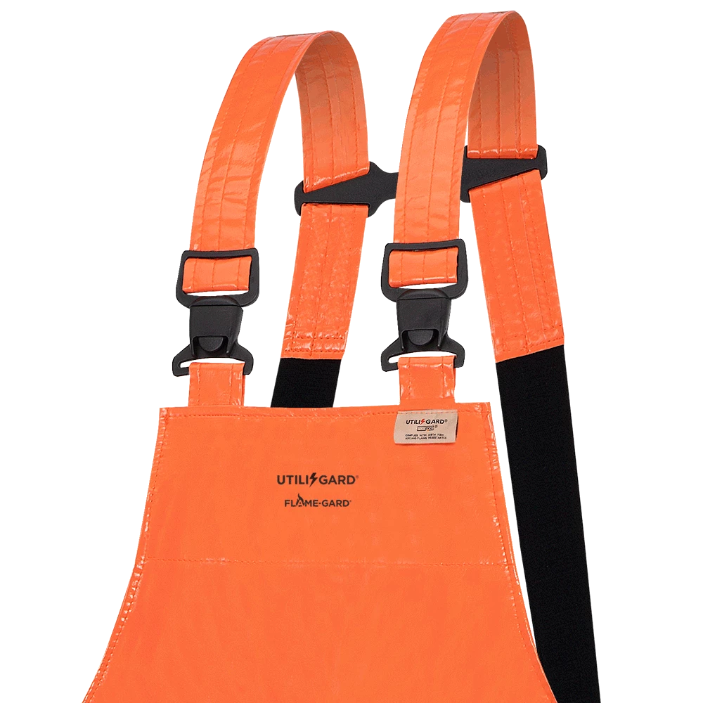 Flame Resistant Work Wear Ranpro Utili-Gard® FR/ARC Rated Bib Pants - PVC Coated Nomex®/Kevlar® | Orange | Sizes XS - 4XL 4 Flame Resistant Work Wear Ranpro Utili-Gard® FR/ARC Rated Bib Pants - PVC Coated Nomex®/Kevlar® | Orange | Sizes XS - 4XL