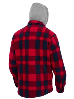 Pioneer Quilted Polar Boa Fleece Lined Zip-Up Hooded Shirt | S - 4XL