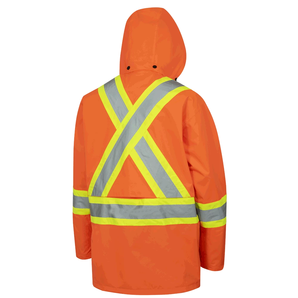 Hi-Vis Work Wear Pioneer 150D Waterproof Hi Vis Rain Jacket | XS-5XL 4 Hi-Vis Work Wear Pioneer 150D Waterproof Hi Vis Rain Jacket | XS-5XL