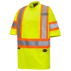 Hi-Vis Work Wear Pioneer Hi Viz Birdseye Safety T-Shirt W/ Tape On Sleeve | Sizes XS - 5XL