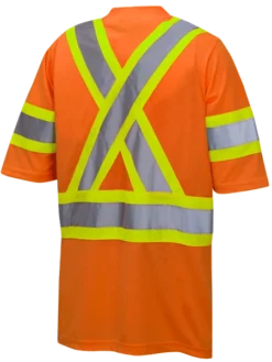 Hi-Vis Work Wear Pioneer Hi Viz Birdseye Safety T-Shirt W/ Tape On Sleeve | Sizes XS - 5XL
