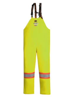 Flame Resistant Work Wear Pioneer Hi Vis FR PU/Cotton Rain Bib Pants | XS-4XL