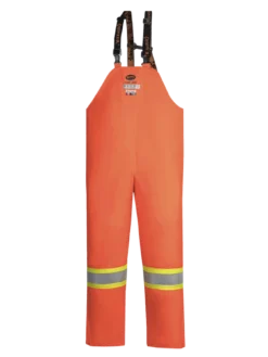 Flame Resistant Work Wear Pioneer Hi Vis FR PU/Cotton Rain Bib Pants | XS-4XL