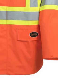 Pioneer The Rock 300D Oxford Polyester Waterproof Safety Rain Jacket | S-5XL Hi-Vis Work Wear