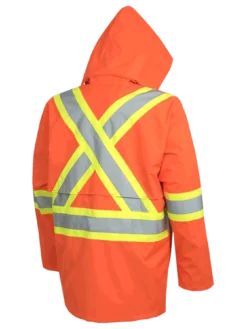 Pioneer The Rock 300D Oxford Polyester Waterproof Safety Rain Jacket | S-5XL Hi-Vis Work Wear