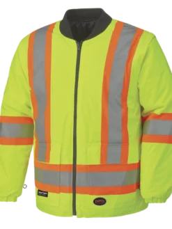 Pioneer Reflective Striped 6 In 1 Winter Work Bomber | XS-5XL Hi-Vis Work Wear