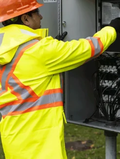 Pioneer 5880 Hi Vis FR PU/Cotton Rain Jacket | XS-4XL