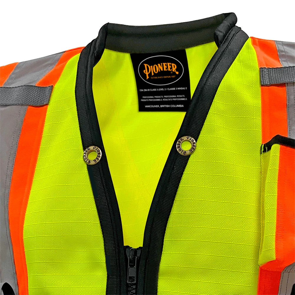 Pioneer Hi Viz 1200D High Denier Surveyor's Vest | Sizes Small - 5XL Hi-Vis Work Wear 4 Pioneer Hi Viz 1200D High Denier Surveyor's Vest | Sizes Small - 5XL Hi-Vis Work Wear