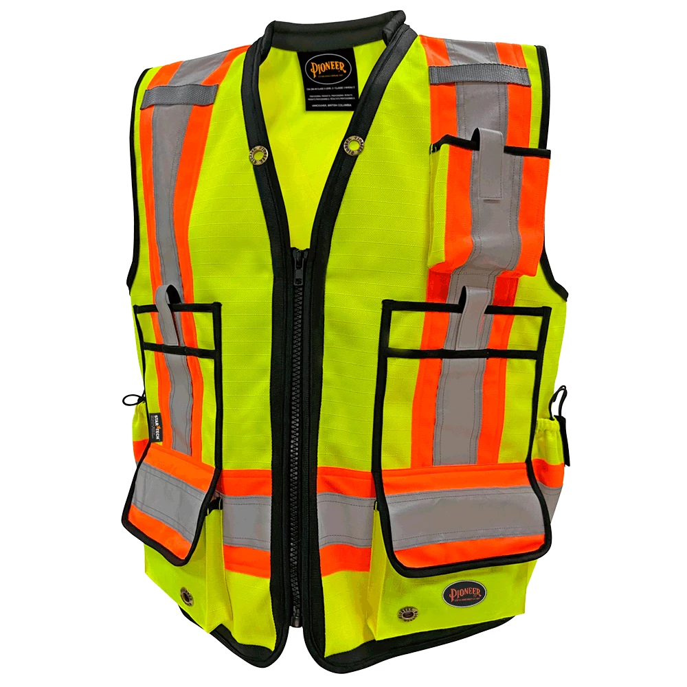 Pioneer Hi Viz 1200D High Denier Surveyor's Vest | Sizes Small - 5XL Hi-Vis Work Wear 3 Pioneer Hi Viz 1200D High Denier Surveyor's Vest | Sizes Small - 5XL Hi-Vis Work Wear