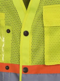 Pioneer Hi Viz Drop Shoulder Safety Vest With Snaps - Poly Mesh | Sizes Small - 5XL