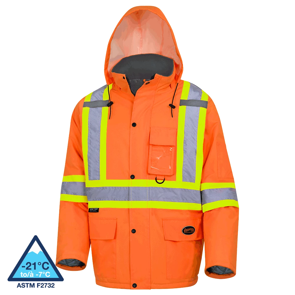 Pioneer Hi-Vis Waterproof Quilted Safety Parka | S-5XL 3 Pioneer Hi-Vis Waterproof Quilted Safety Parka | S-5XL