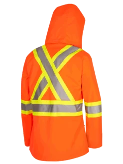 Hi-Vis Work Wear Pioneer "The Rock" Women's 300D Oxford Polyester Waterproof Safety Rain Jacket 15 Hi-Vis Work Wear Pioneer