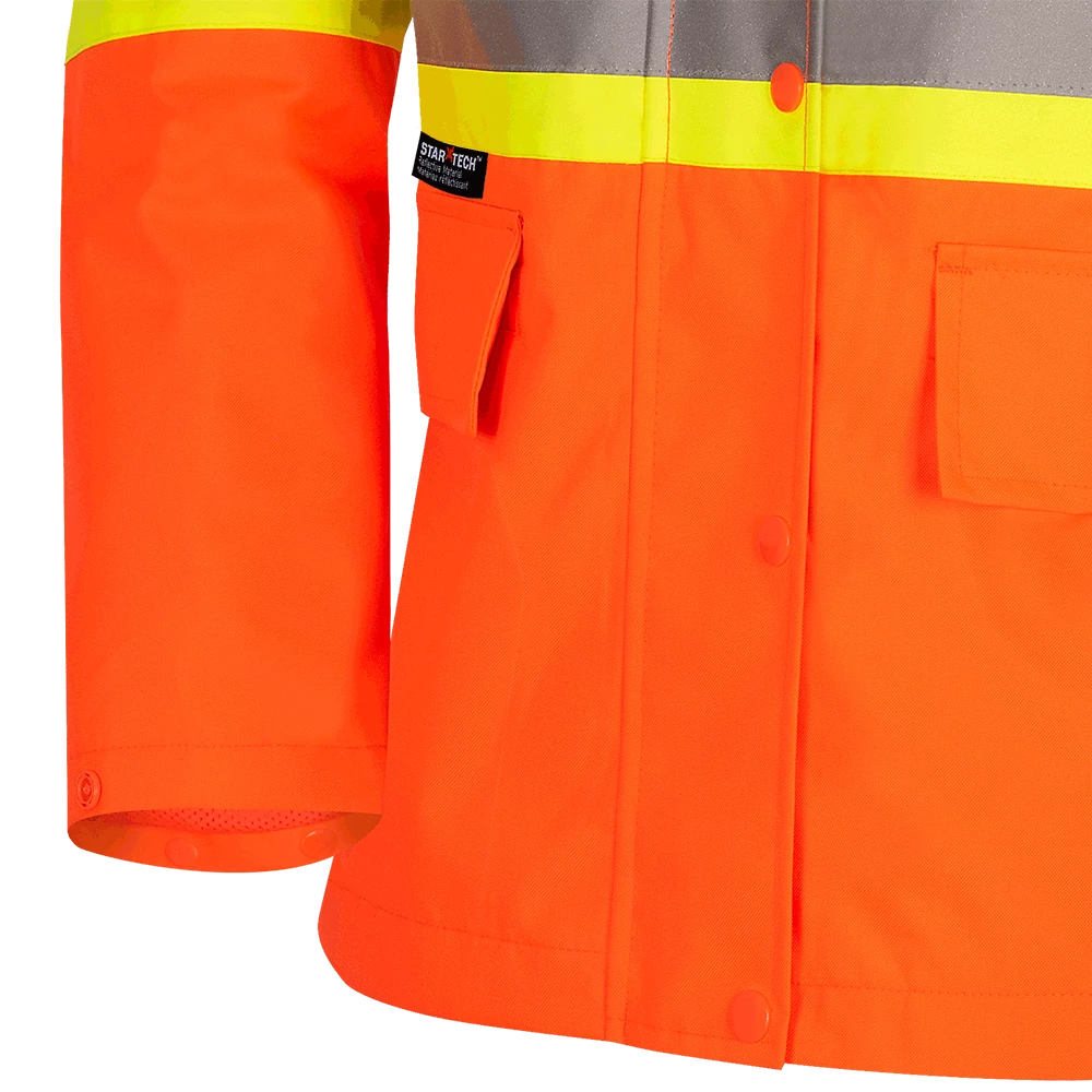 Hi-Vis Work Wear Pioneer "The Rock" Women's 300D Oxford Polyester Waterproof Safety Rain Jacket 10 Hi-Vis Work Wear Pioneer "The Rock" Women's 300D Oxford Polyester Waterproof Safety Rain Jacket