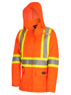 Hi-Vis Work Wear Pioneer "The Rock" Women's 300D Oxford Polyester Waterproof Safety Rain Jacket 14 Hi-Vis Work Wear Pioneer
