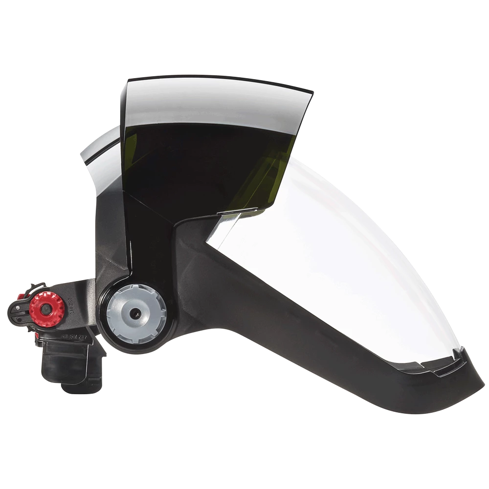 Jackson Safety Personal Protective Equipment Jackson Quad 500® Series Hard Hat Mountable Complete Faceshield With 370 Speed Dial™ Ratchet Adjustment - Clear With Flip-Up Shade 8 Window 4 Jackson Safety Personal Protective Equipment Jackson Quad 500® Series Hard Hat Mountable Complete Faceshield With 370 Speed Dial™ Ratchet Adjustment - Clear With Flip-Up Shade 8 Window