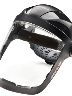Jackson Safety Personal Protective Equipment Jackson Quad™ 500 Supreme Multi-Purpose Face Shield Kit With 370 Speed Dial™ Ratchet System - Clear Anti-Fog Visor