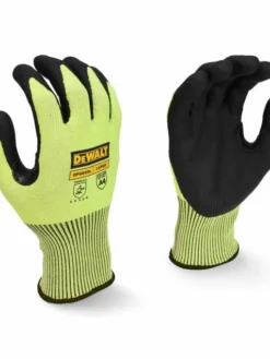 DeWalt Workwear Work Gloves DeWalt DPG855 Hi-Vis Cut Resistant Fiberglass Glove With Foam Nitrile Palm - Pack Of 12 Pairs