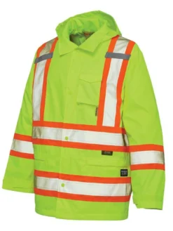 Tough Duck S372 300D Waterproof Breathable Ripstop Safety Rain Jacket | XS-5XL
