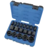 Jet 1/2" Dr. Impact Socket Set - SAE - 6 Point - 19 Piece