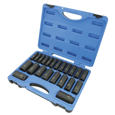 Power Tool Accessories Jet 1/2" Dr. Deep Impact Socket Set - Metric Deep - 6 Point - 22 Piece 3 Power Tool Accessories Jet 1/2" Dr. Deep Impact Socket Set - Metric Deep - 6 Point - 22 Piece