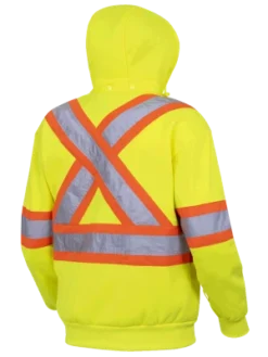 Pioneer Heavyweight Polyester Fleece Safety Hoodie | S-4XL Hi-Vis Work Wear