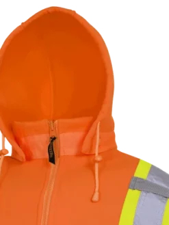 Pioneer Heavyweight Polyester Fleece Safety Hoodie | S-4XL Hi-Vis Work Wear