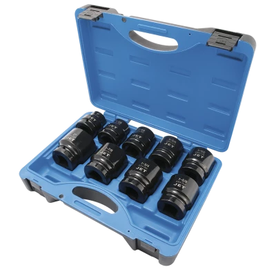 Jet 1" Dr. Impact Socket Set - SAE - 6 Point - 9 Piece 3 Jet 1" Dr. Impact Socket Set - SAE - 6 Point - 9 Piece